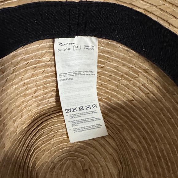 🆕 Rip Curl Women’s Tan Straw Hat with Brown Band - Picture 3 of 3